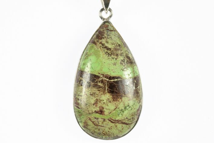 Green Gaspeite Pendant (Necklace) - Sterling Silver #228704